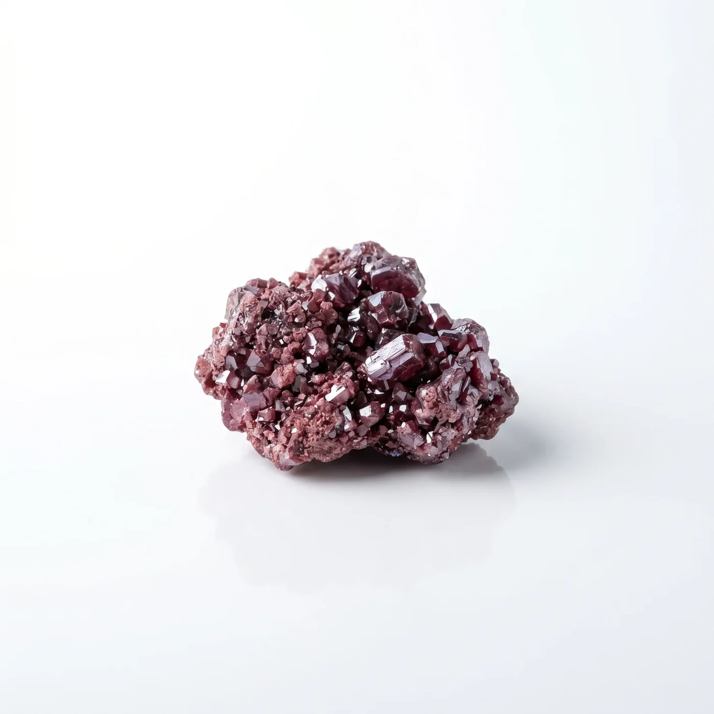 Chromium mineral crystal on a white background